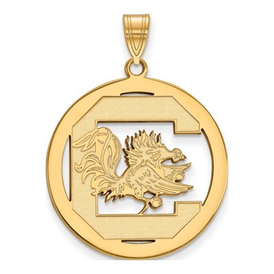 University of South Carolina Gold-Plated Sterling Silver Extra Large Of Circle Pendant
