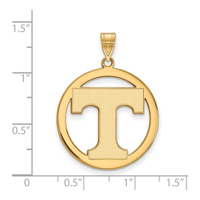 University of Tennessee Gold-Plated Sterling Silver Extra Large Letter T Pendant – view 2
