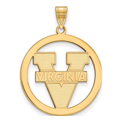University of Virginia Gold-Plated Sterling Silver UVA Large Circle Pendant