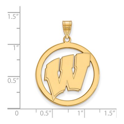 University of Wisconsin Gold-Plated Sterling Silver Extra Large Letter W Pendant – view 2