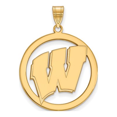 University of Wisconsin Gold-Plated Sterling Silver Extra Large Letter W Pendant