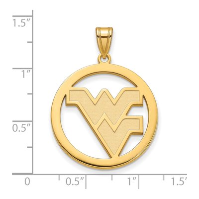 West Virginia University Gold-Plated Sterling Silver Extra Large Circle Pendant – view 3