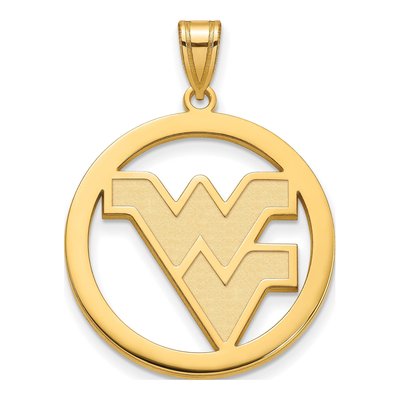 West Virginia University Gold-Plated Sterling Silver Extra Large Circle Pendant