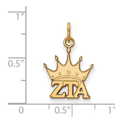 Zeta Tau Alpha Gold-Plated Sterling Silver Extra Small Sorority Pendant – view 2