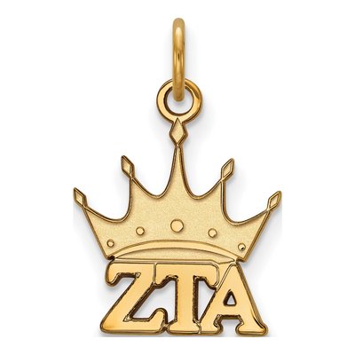 Zeta Tau Alpha Gold-Plated Sterling Silver Extra Small Sorority Pendant