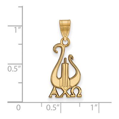 Alpha Chi Omega Gold-Plated Sterling Silver Medium Sorority Pendant – view 2