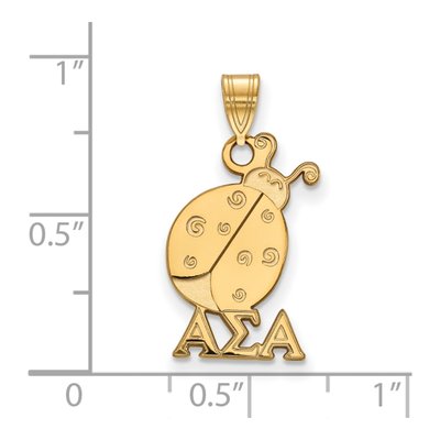 Alpha Sigma Alpha Gold-Plated Sterling Silver Small Symbol Pendant – view 2