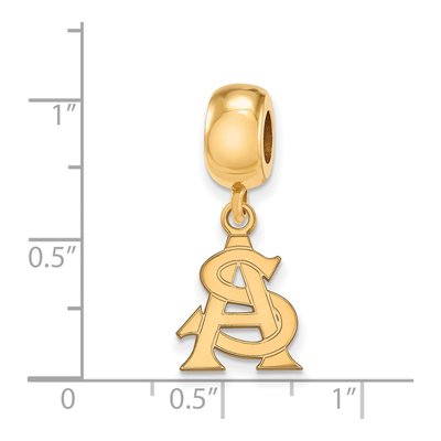 Arizona State University Gold-Plated Sterling Silver A-S Small Dangle Bead – view 3