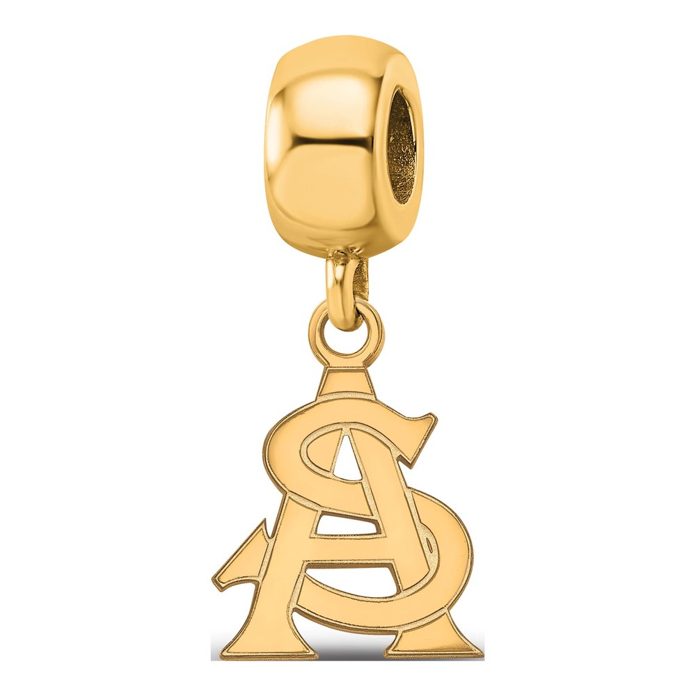 Arizona State University Gold-Plated Sterling Silver A-S Small Dangle Bead