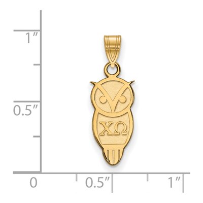 Chi Omega Gold-Plated Sterling Silver Small Pendant – view 2