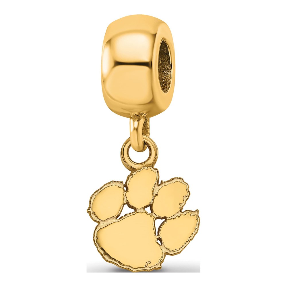 Clemson University Gold-Plated Sterling Silver Extra Small Tiger Paw Dangle Bead