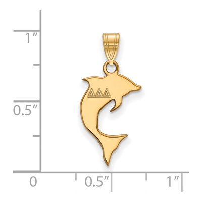 Delta Delta Delta Gold-Plated Sterling Silver Small Sorority Pendant – view 2