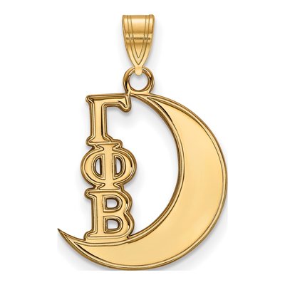 Gamma Phi Beta Gold-Plated Sterling Silver Small Sorority Pendant