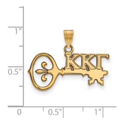 Kappa Kappa Gamma Gold-Plated Sterling Silver Small Sorority Pendant – view 2