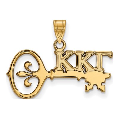 Kappa Kappa Gamma Gold-Plated Sterling Silver Small Sorority Pendant