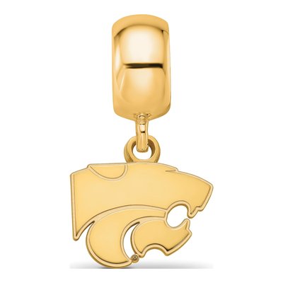 Kansas State University Gold-Plated Sterling Silver Extra Small Wildcat Dangle Bead – view 4