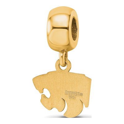 Kansas State University Gold-Plated Sterling Silver Extra Small Wildcat Dangle Bead – view 5