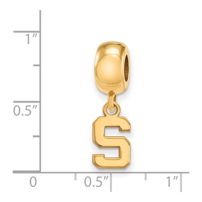 Michigan State University Gold-Plated Sterling Silver Extra Small Letter S Dangle Bead – view 2