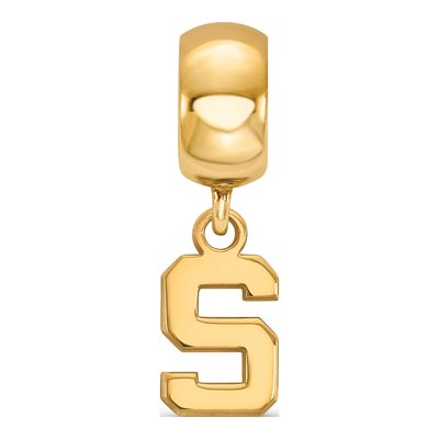 Michigan State University Gold-Plated Sterling Silver Extra Small Letter S Dangle Bead – view 3
