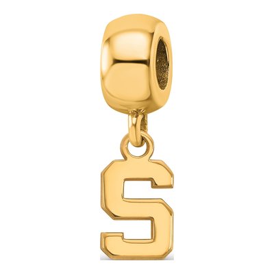 Michigan State University Gold-Plated Sterling Silver Extra Small Letter S Dangle Bead