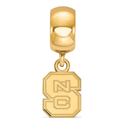 North Carolina State University Gold-Plated Sterling Silver Extra Small NC Dangle Bead – view 3