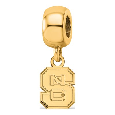North Carolina State University Gold-Plated Sterling Silver Extra Small NC Dangle Bead