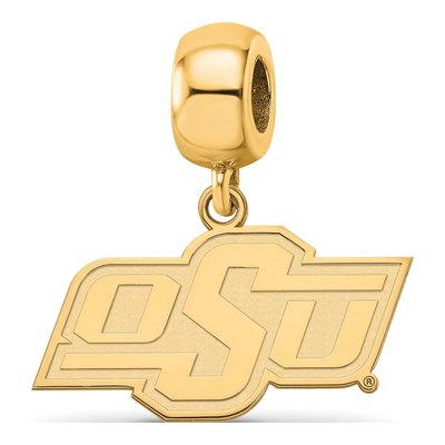 Oklahoma State University Gold-Plated Sterling Silver Small O-S-U Dangle Bead
