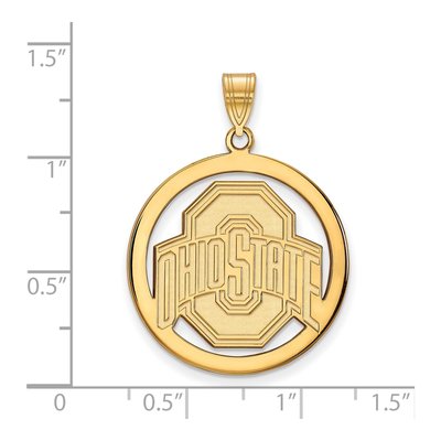 Ohio State University Gold-Plated Sterling Silver Extra Large XL Circle Pendant – view 2