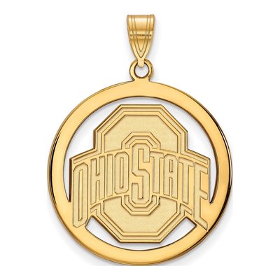 Ohio State University Gold-Plated Sterling Silver Extra Large XL Circle Pendant