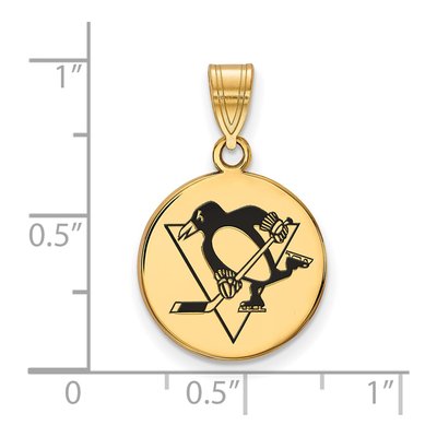 Pittsburgh Penguins Gold-Plated Sterling Silver Medium Enameled Disc Pendant – view 2