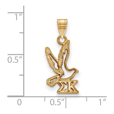 Sigma Kappa Gold-Plated Sterling Silver Small Symbol Pendant – view 2