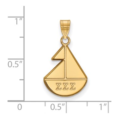 Sigma Sigma Sigma Gold-Plated Sterling Silver Small Pendant – view 2