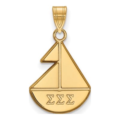 Sigma Sigma Sigma Gold-Plated Sterling Silver Small Pendant