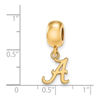 University of Alabama Gold-Plated Sterling Silver Extra Small Letter A Dangle Bead – view 3