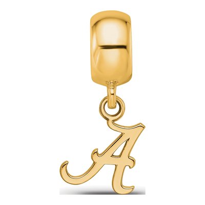 University of Alabama Gold-Plated Sterling Silver Extra Small Letter A Dangle Bead – view 4