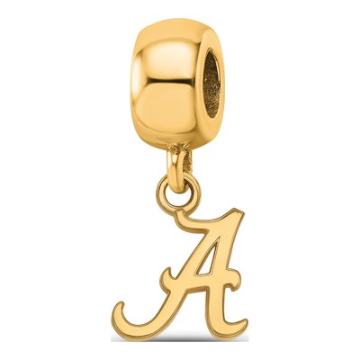 University of Alabama Gold-Plated Sterling Silver Extra Small Letter A Dangle Bead