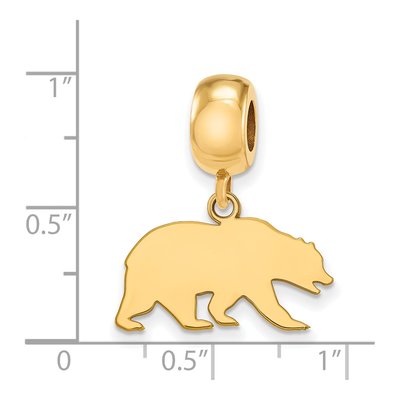 University of California Berkeley Gold-Plated Sterling Silver Small UC Bear Dangle Bead – view 2