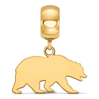 University of California Berkeley Gold-Plated Sterling Silver Small UC Bear Dangle Bead – view 3