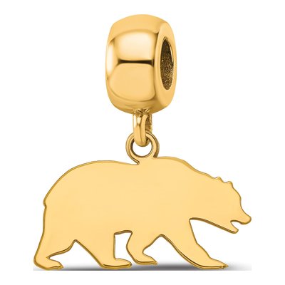 University of California Berkeley Gold-Plated Sterling Silver Small UC Bear Dangle Bead