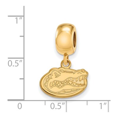 University of Florida Gold-Plated Sterling Silver Extra Small Gator Dangle Bead – view 3