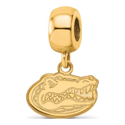 University of Florida Gold-Plated Sterling Silver Extra Small Gator Dangle Bead