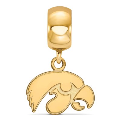 University of Iowa Gold-Plated Sterling Silver Extra Small Hawk Dangle Bead – view 3