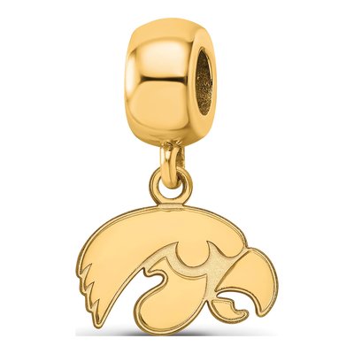 University of Iowa Gold-Plated Sterling Silver Extra Small Hawk Dangle Bead