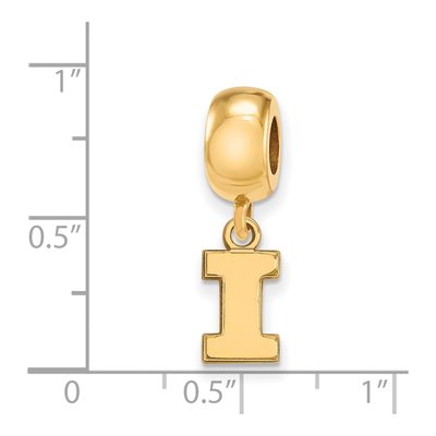University of Illinois Gold-Plated Sterling Silver Extra Small Letter I Dangle Bead – view 3