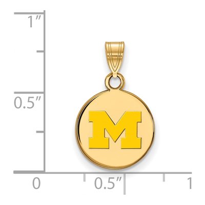 University of Michigan Gold-Plated Sterling Silver Small Enamel Letter M Pendant – view 2
