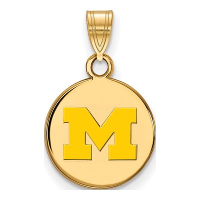 University of Michigan Gold-Plated Sterling Silver Small Enamel Letter M Pendant