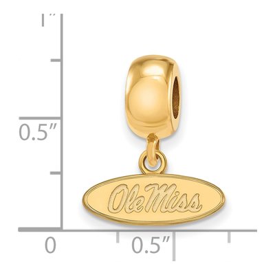 University of Mississippi Gold-Plated Sterling Silver Extra Small Ole Miss Dangle Bead – view 3