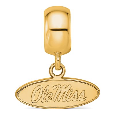 University of Mississippi Gold-Plated Sterling Silver Extra Small Ole Miss Dangle Bead – view 4