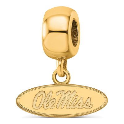 University of Mississippi Gold-Plated Sterling Silver Extra Small Ole Miss Dangle Bead