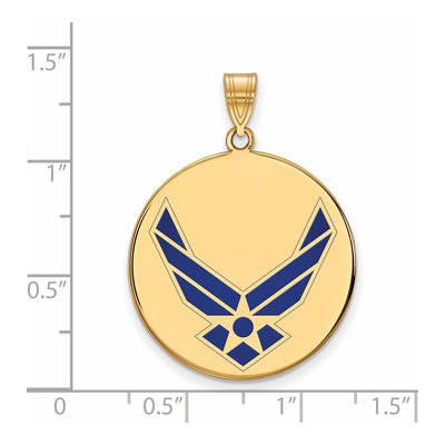 United States Air Force Academy Gold-Plated Sterling Silver U.s Air Enameled Disc Pendant – view 2